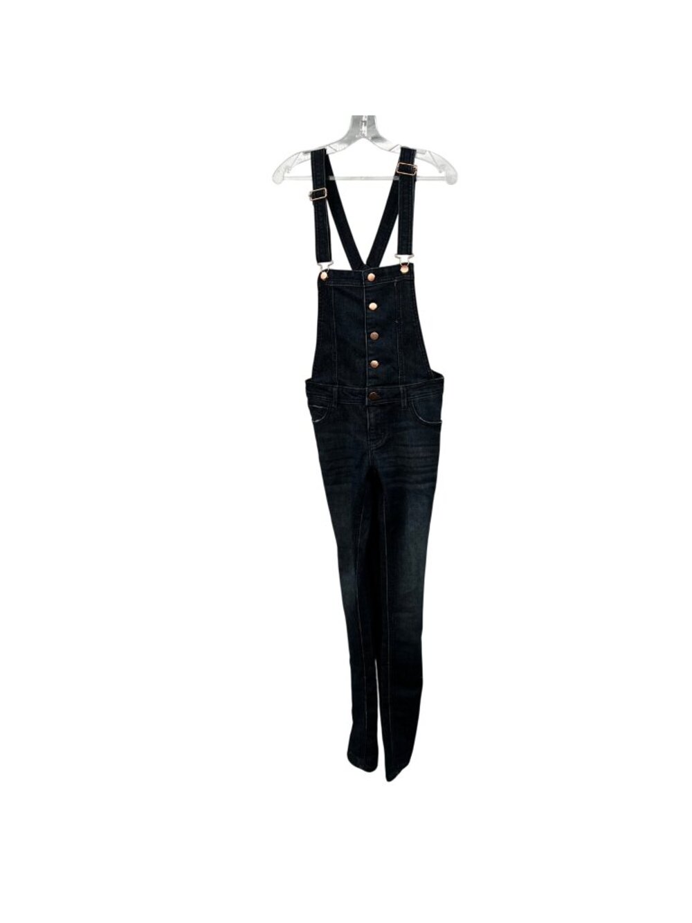 Tinseltown Womens Denim Overalls Dark Wash Skinny Leg Blue Size Small